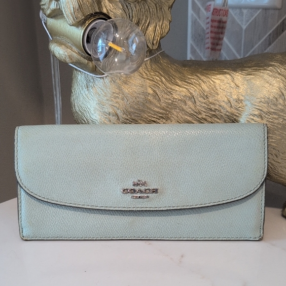 Coach Handbags - Coach Light Green Long Wallet